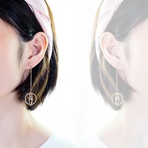 3/$30 Rose Gold Plated Circle Dangle Earrings